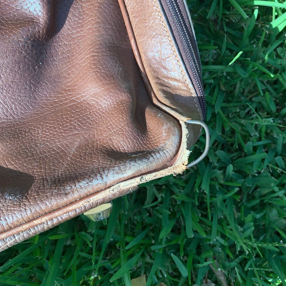 GUCCI Brown Leather Travel Suitcase Vintage AUTHENTIC - Picture 3 of 9